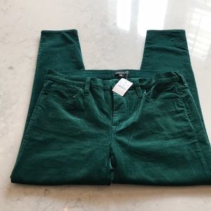 NWT J. Crew Factory green corduroys skinny size 31